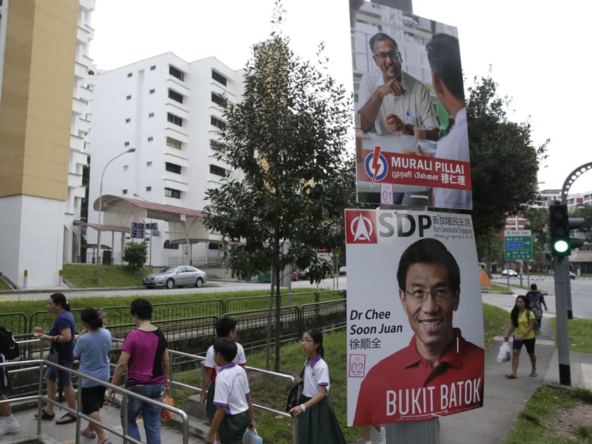 Campaign posters for the Bukit Batok by-election. Photo: Wee Teck Hian Campaign posters for the Bukit Batok by-election. Photo: Wee Teck Hian