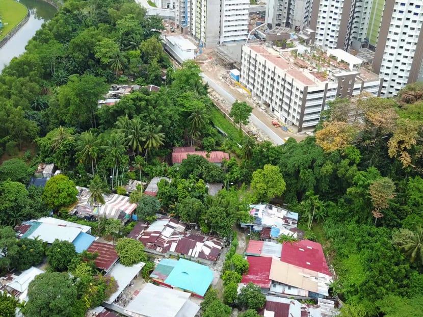 An aerial view of Kampung Buangkok. Photo: Najeer Yusof/TODAY
