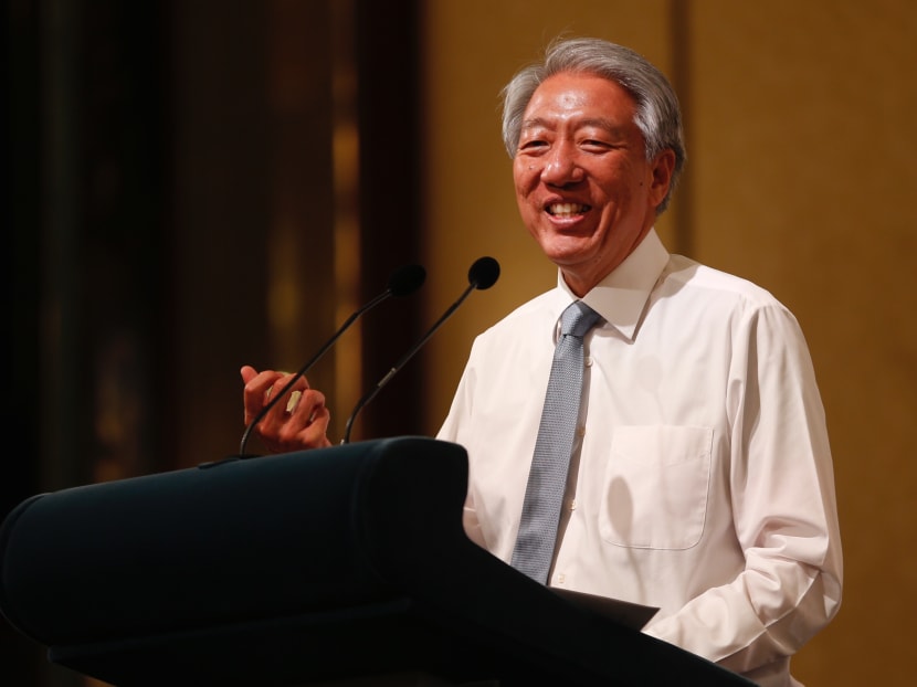 Deputy Prime Minister Teo Chee Hean who was speaking at the Public Service Leadership Dinner held at the Shangri-La Hotel on Wednesday (Nov 8) said countries are facing new threats such as cybersecurity and fake news. Photo: Najeer Yusof/TODAY