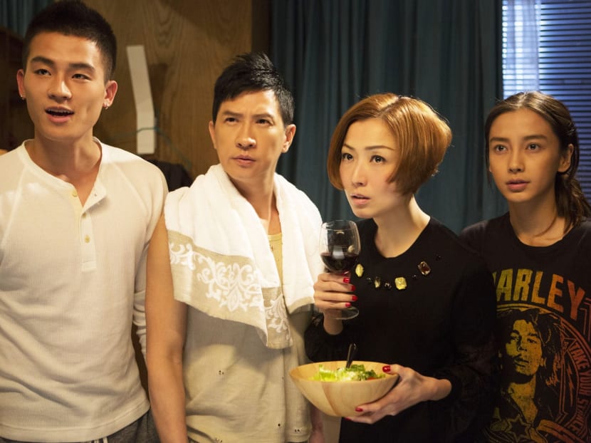 Oho, Nick Cheung, Sammi Cheng and Angelababy make one odd family in Temporary Family.