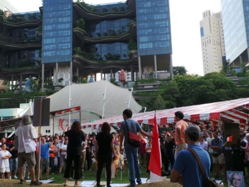 The scene at Hong Lim Park on Sept 27. Photo: Diane Leow