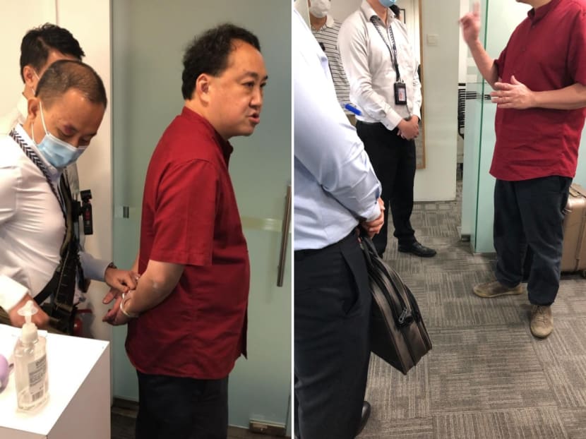Mr Lim Tean was arrested by three police officers from the Commercial Affairs Department, lawyer M Ravi said.