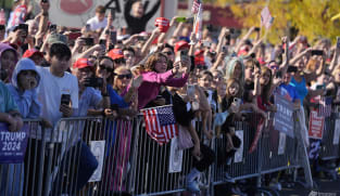 Harris visits Georgia church, Trump in Pennsylvania