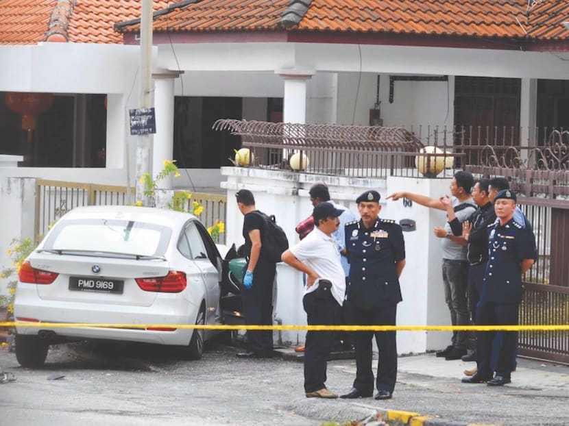 The site of the car crash after Ruby Lee was shot. Photo: Malay Mail Online