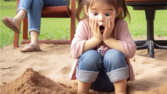 台女童公园玩沙 挖到弃婴头颅