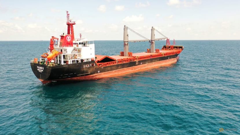 First foreign-flagged ship arrives in Ukraine since Feb, awaits grain load First foreign-flagged ship arrives in Ukraine since Feb, awaits grain load