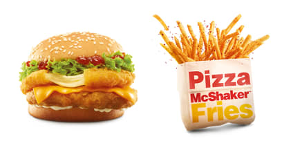 McDonald’s Har Cheong Gai Drumlets Return, New Cheesy Chicken Burger & Pizza Fries On Menu