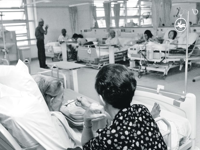 Increasing the number of acute care hospital beds is not sufficient to address the healthcare needs of Singapore; we must also address factors that influence the flows in and the flows out of hospitals. TODAY file photo
