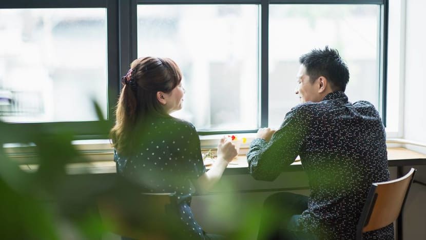 man and woman asian cafe