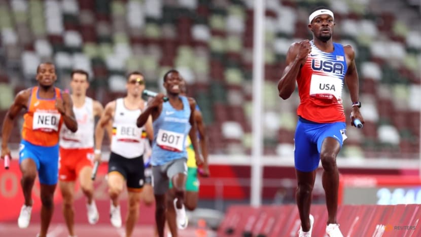 Olympics-Athletics-US men finally end gold drought with relay triumph Olympics-Athletics-US men finally end gold drought with relay triumph
