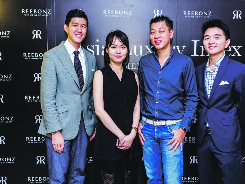 Reebonz co-founder Reebonz Daniel Lim with WGSN Senior Editor Erica Ng, Samuel Lim, Reebonz co-founder and CEO and Benjamin Han, Reebonz's Regional General Manager. Photo: Reebonz