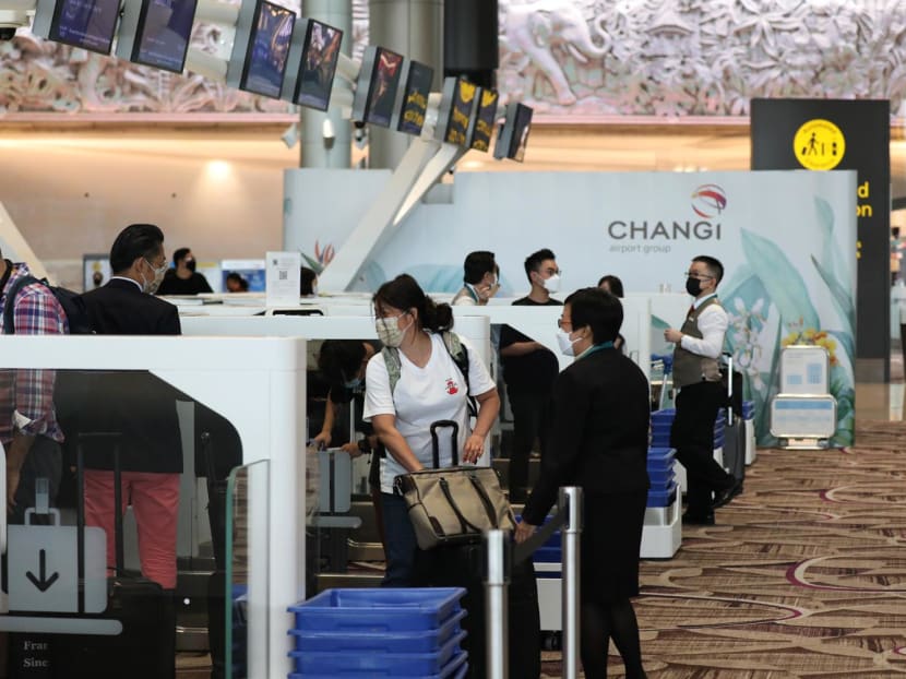 A scene from Changi Airport's Terminal 4 on Aug 30, 2022. The airport is undergoing trials to test its operational readiness after more than two years of closure due to the Covid-19 pandemic.