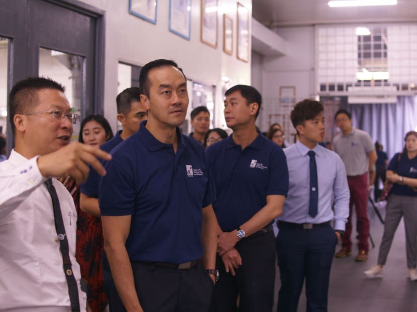 Senior Minister of State for Trade and Industry Koh Poh Koon visits Racer Technology, a local medtech manufacturer, on Monday (Feb 11).