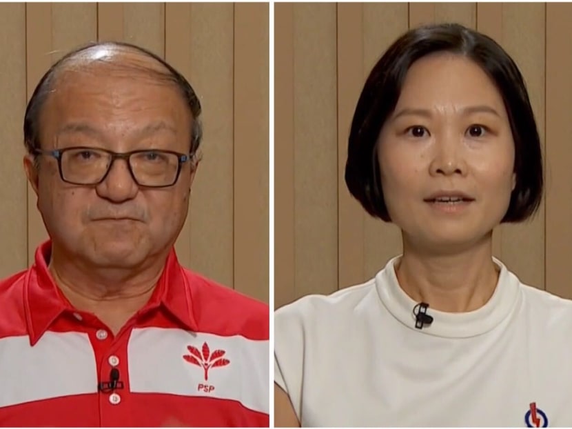 Dr Ang Yong Guan (left), the Progress Singapore Party's candidate for Marymount Single Member Constituency, and his opponent, Ms Gan Siow Huang (right), representing the People's Action Party. Dr Ang Yong Guan (left), the Progress Singapore Party's candidate for Marymount Single Member Constituency, and his opponent, Ms Gan Siow Huang (right), representing the People's Action Party.
