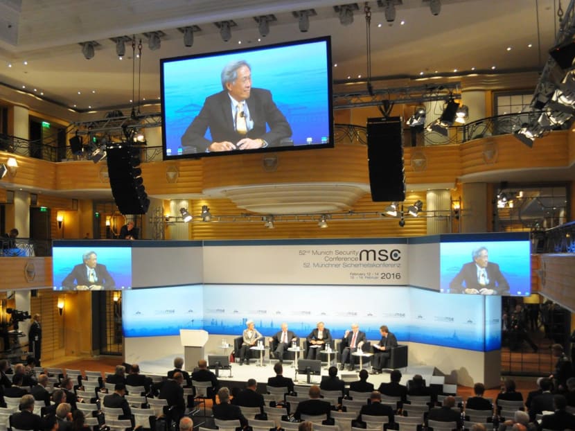 The panel discussion on China's role in the world at the 52nd Munich Security Conference. Photo: Ng Eng Hen/Facebook