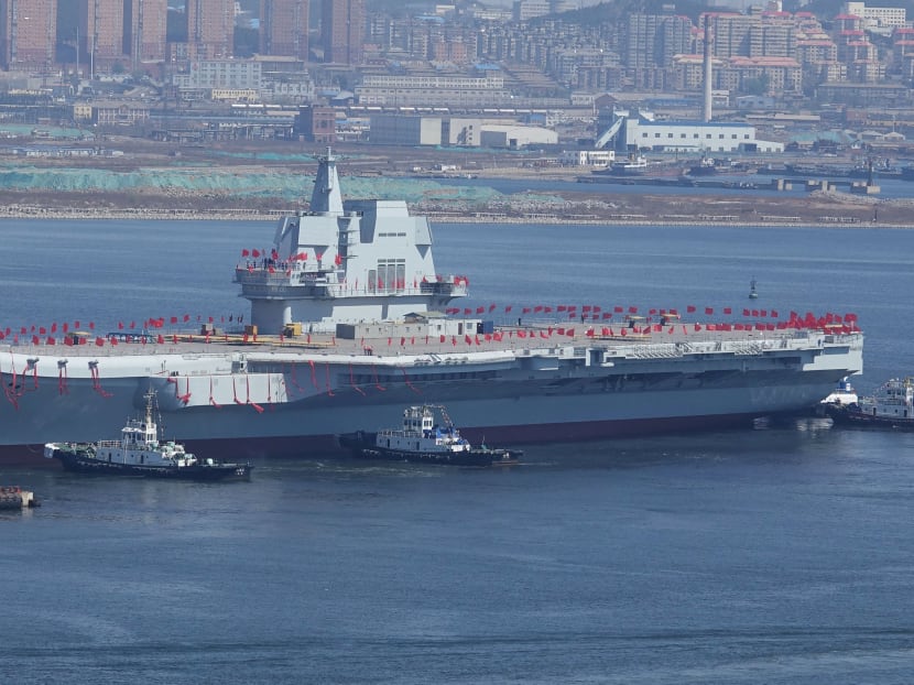 China's first domestically built aircraft carrier is seen during its launching ceremony in Dalian, Liaoning province, China. Reuters file photo