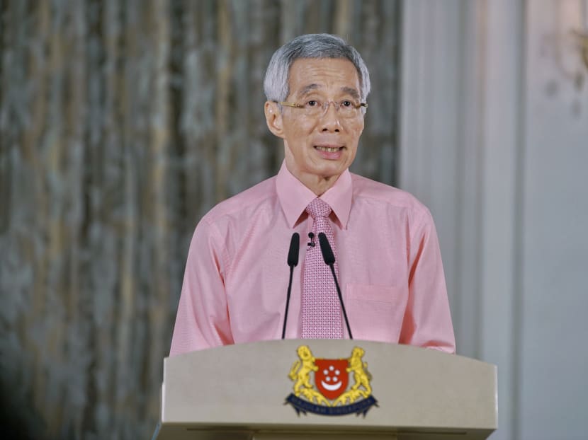 Prime Minister Lee Hsien Loong at the recording of his remarks on the Covid-19 outbreak. Prime Minister Lee Hsien Loong at the recording of his remarks on the Covid-19 outbreak.