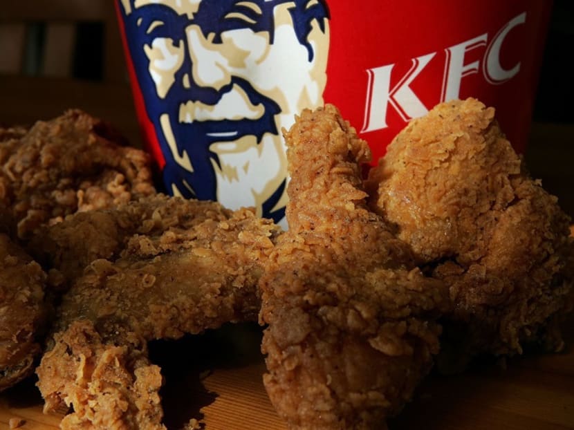 This file photo taken on October 30, 2006 shows a bucket of KFC fried chicken in San Rafael, California. Photo: AFP