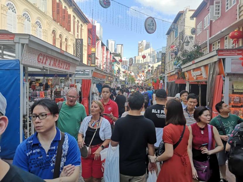 The crowd in Chinatown on Friday, the eve of Chinese New Year.