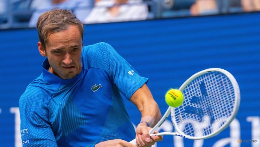 Medvedev whacks aside American Kozlov to begin US Open title defence Medvedev whacks aside American Kozlov to begin US Open title defence