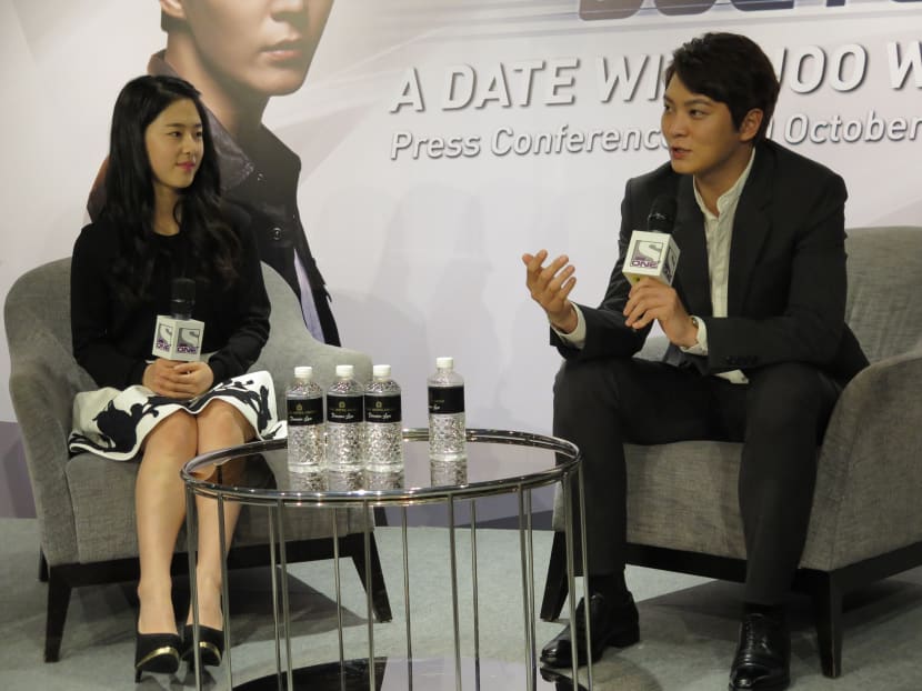 Joo Won in Singapore yesterday (Oct 10) to promote the drama, The Gang Doctor. Photo: Zhang Weifang