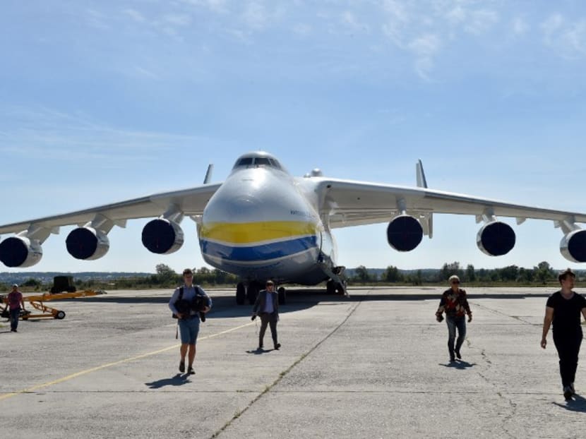 An Antonov-225 Mriya plane is seen at Antonov plant's airdrome Gostomel, some 30 km from Kiev during press-tour on September 8, 2016. Photo: AFP
