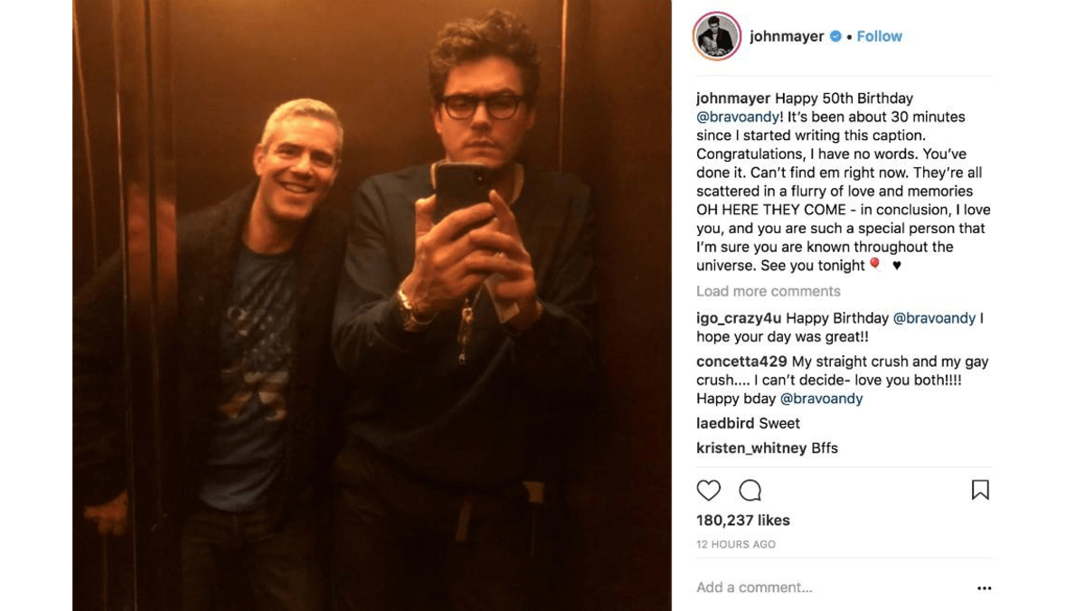 John Mayer Andy Cohen is 'special' 8 Days