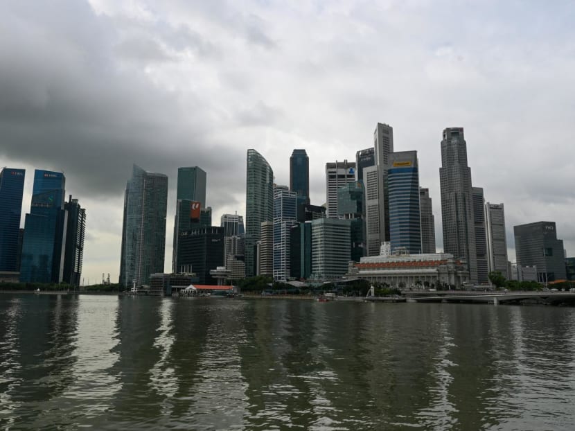 A general view shows the financial business district in Singapore on Jan 3, 2022. A general view shows the financial business district in Singapore on Jan 3, 2022.
