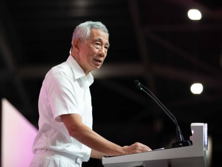 Prime Minister Lee Hsien Loong speaking at the PAP Convention on Nov 5, 2023.