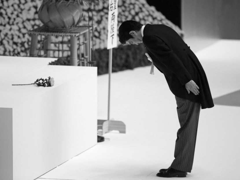 Japan’s Prime Minister Shinzo Abe at a memorial service in 2013 in Tokyo for those who died in World War II. Photo: Reuters