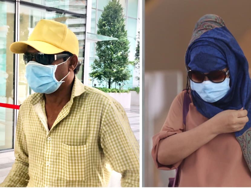 Malkar Savlaram Anant (left) and Priyanka Bhattacharya Rajesh (right) leaving the State Courts on Feb 11, 2020. The couple who ran a nightclub were convicted of labour trafficking. Malkar Savlaram Anant (left) and Priyanka Bhattacharya Rajesh (right) leaving the State Courts on Feb 11, 2020. The couple who ran a nightclub were convicted of labour trafficking.