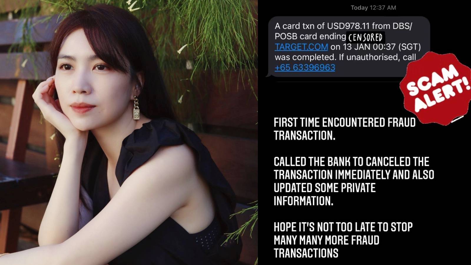 Sora Ma Could Lose Over S$1.3K After A Fraudulent Transaction Was Made On Her Credit Card Sora Ma Could Lose Over S$1.3K After A Fraudulent Transaction Was Made On Her Credit Card