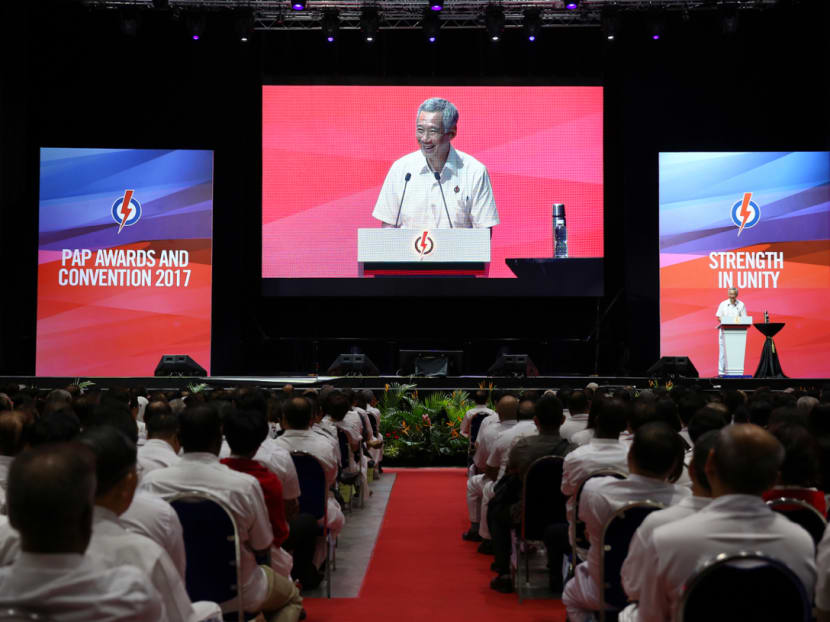 During the PAP's Convention, Prime Minister Lee Hsien Loong touched on the PAP government's priorities when Parliament reconvenes after it is prorogued following the Budget next year. Photo: Nuria Ling/TODAY