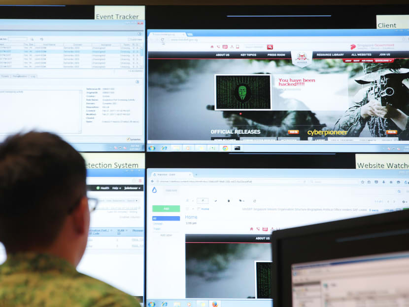A simulated cyberattack at Mindef's Cyber Defence Test and Evaluation Centre (CyTEC). TODAY file photo