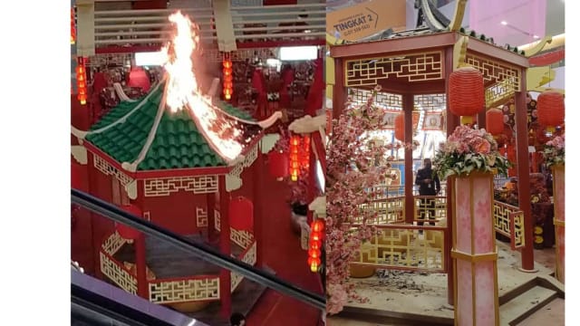 马国IOI购物中心 新年装饰着火