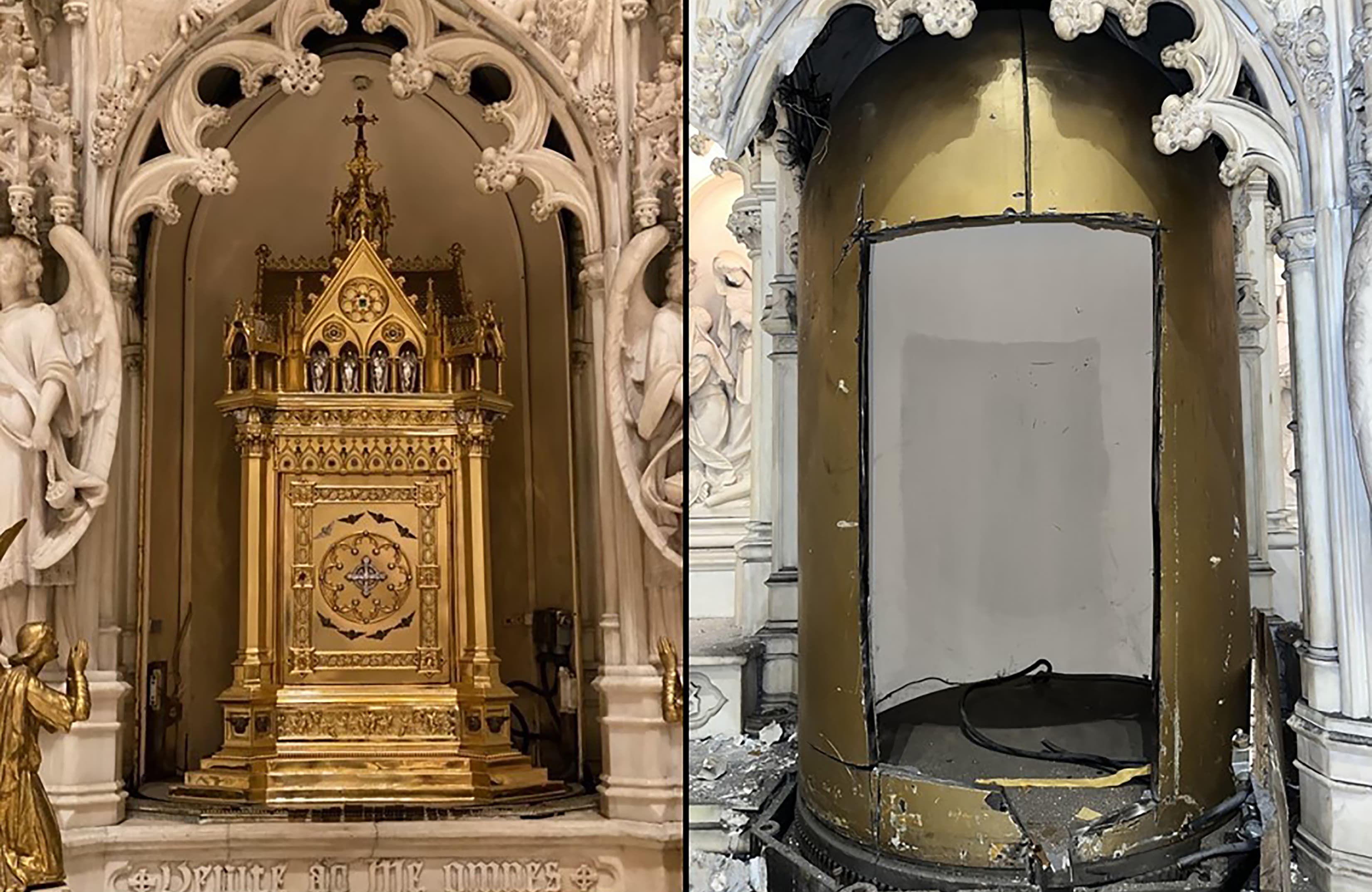 A tabernacle made of 18-karat gold and covered in jewels was stolen from the St. Augustine Cathedral in Brooklyn.