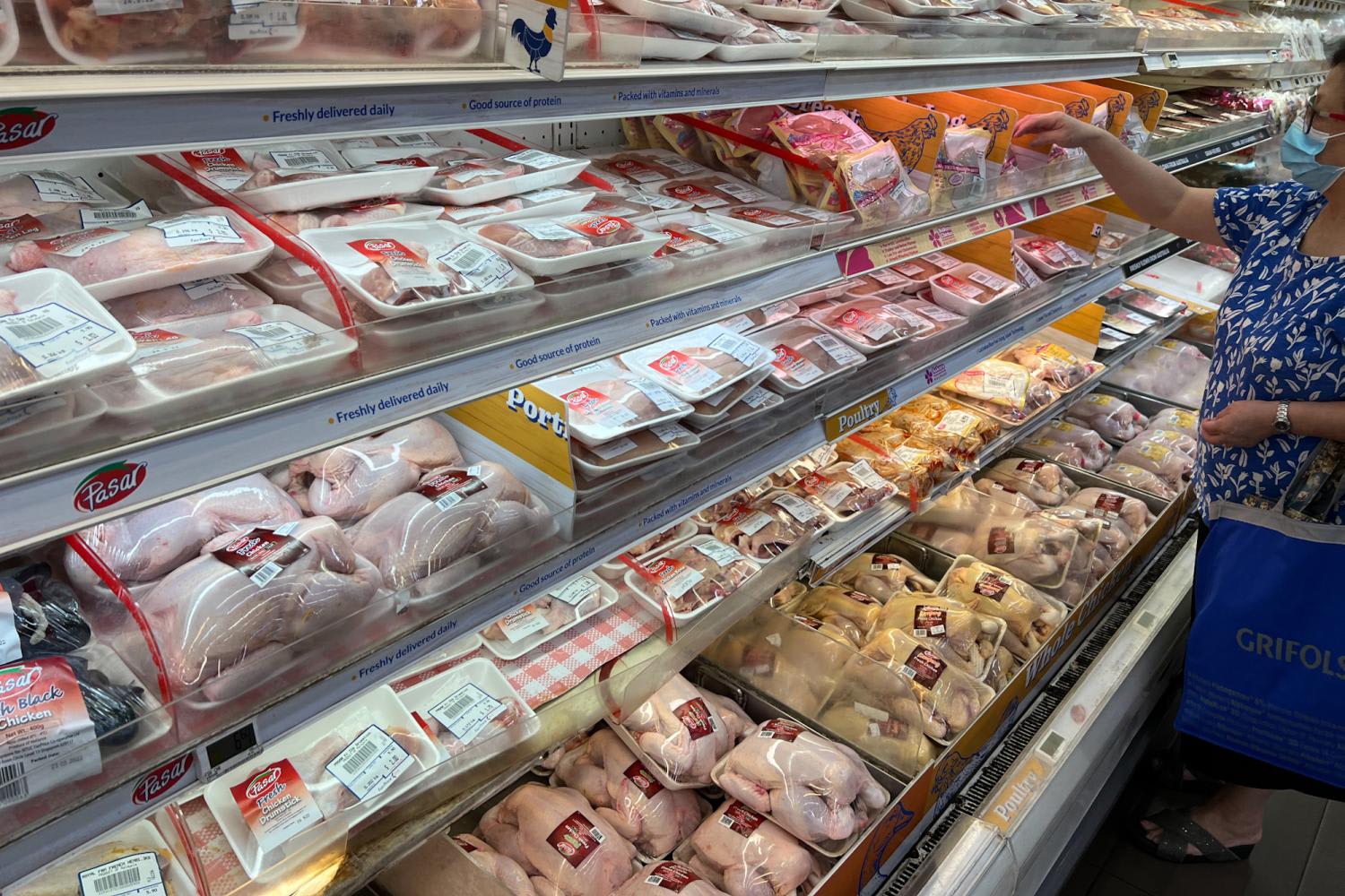 Pre-packed chicken in a supermarket in Singapore.