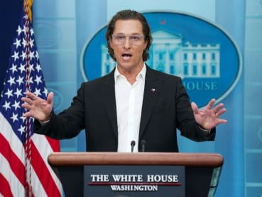 Actor Matthew McConaughey makes emotional plea for gun laws at White House