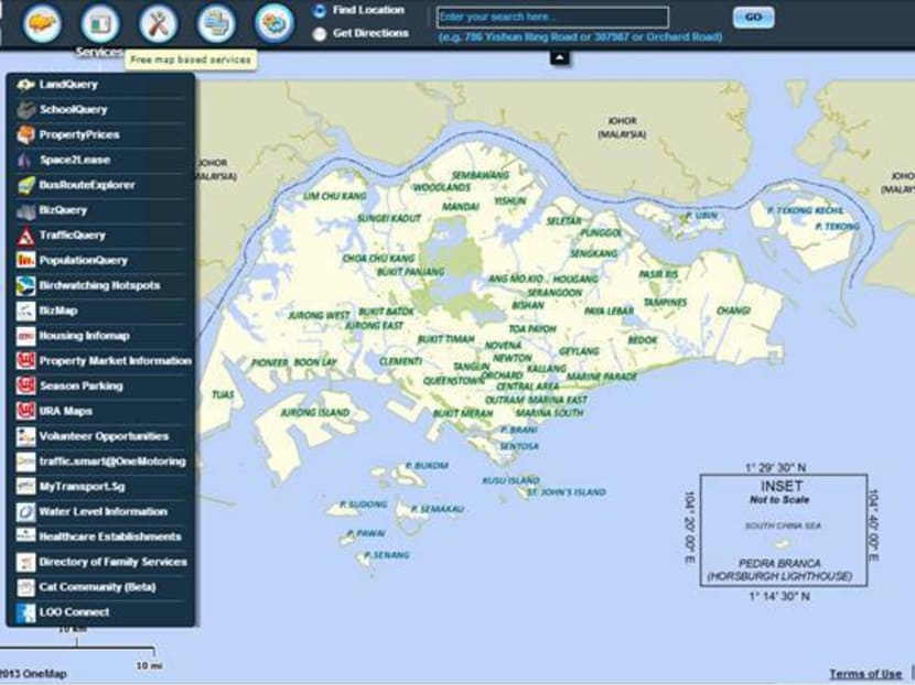 Screenshot of www.onemap.sg