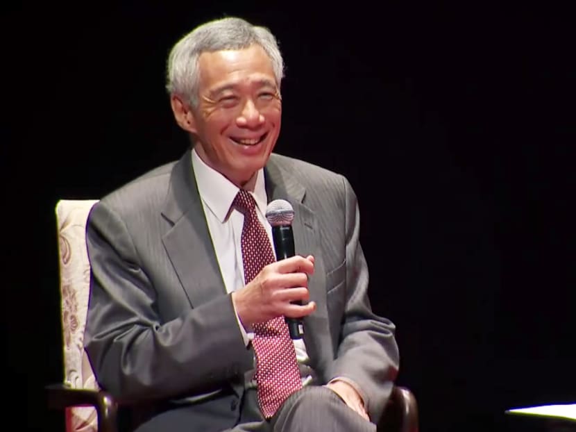 Prime Minister Lee Hsien Loong speaking at the panel discussion organised by the Japan Chamber of Commerce and Industry in Singapore on Oct 10, 2019.