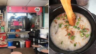 Hidden Gem Hawker Centre Has 40 Cents Kopi O & Punny Porridge Stall Called Zhou Dong (粥董)