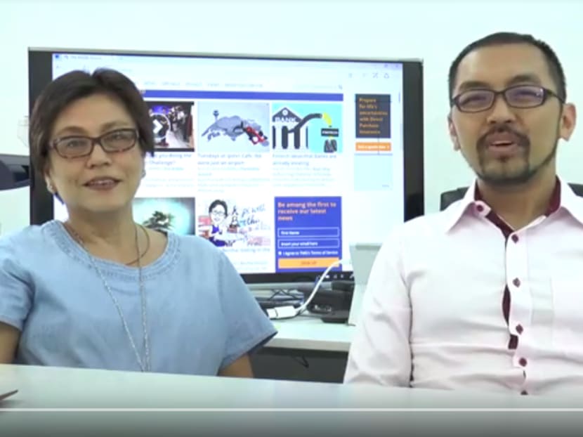 The Middle Ground consulting editor Bertha Henson and publisher Daniel Yap in a video posted together with their Patreon appeal in Nov 2016. Photo: Screenshot from YouTube
