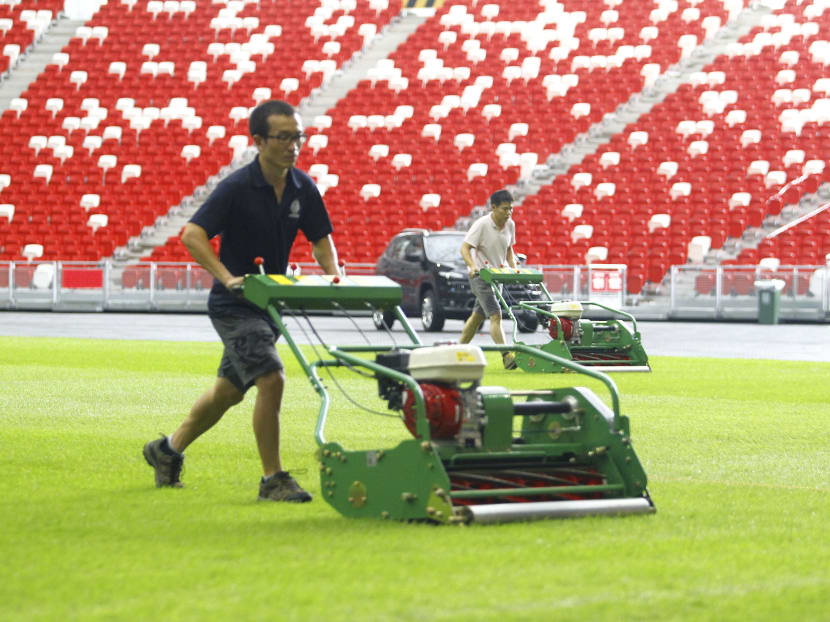 The National Stadium boasts a state-of-the-art hybrid artificial grass system that costs an estimated S$833,000. Photo: Ernest Chua