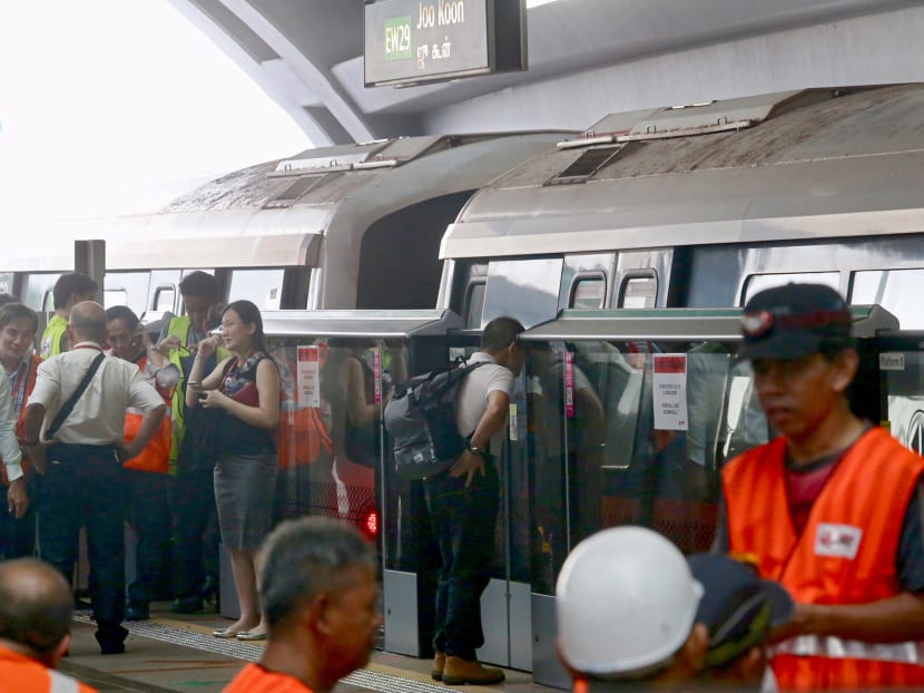 The scene at Joo Koon MRT station on Wednesday (Nov 15), after one train hit another at the station. TODAY file photo