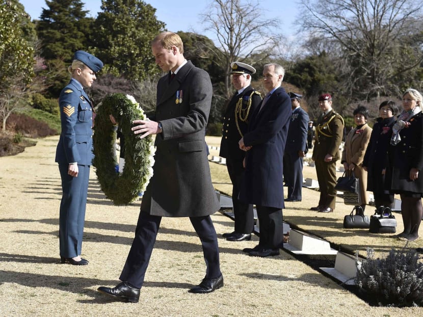 Prince William strikes a friendly contrast to Japan’s prince