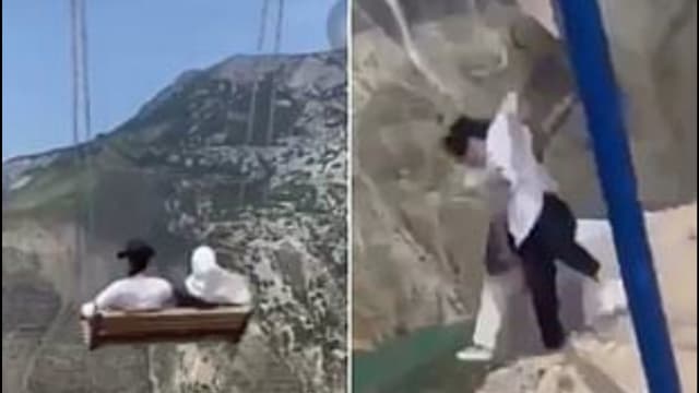 两俄罗斯女子从2000米高悬崖秋千摔下 仅受皮外伤