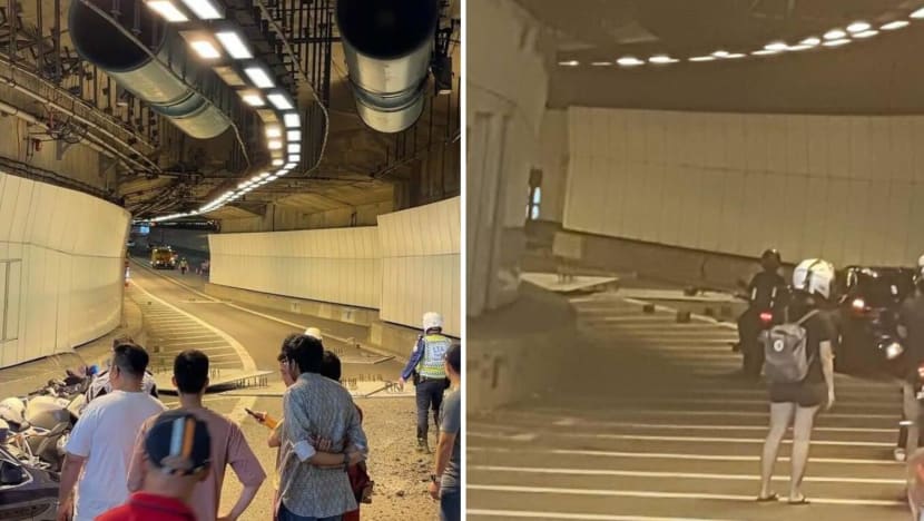 Lorry driver investigated after metal plates fall from vehicle, causing jam at KPE entrance Lorry driver investigated after metal plates fall from vehicle, causing jam at KPE entrance