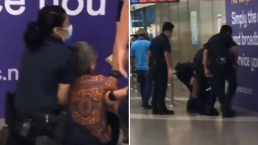 Allegations that police manhandled woman during incident at Ang Mo Kio Hub untrue: SPF Allegations that police manhandled woman during incident at Ang Mo Kio Hub untrue: SPF