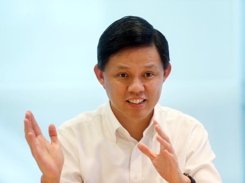 NTUC Secretary-General Chan Chun Sing sharing with the media how the Labour Movement is reinventing ourselves to go beyond the traditional suites of services to better serve the needs and aspiration of our changing workforce at a media briefing in the NTUC centre on 28 April, 2016. Photo: Ooi Boon Keong/TODAY