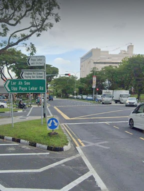 Daniel Woon Hock Soon sped up to cross the first pedestrian crossing in the foreground before crashing into the victim at the pedestrian island of the second pedestrian crossing at the junction of Hougang Ave 3 and Lorong Ah Soo.